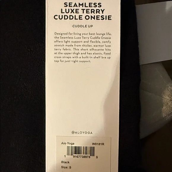 ALO YOGA | ✨NEW✨ Seamless Luxe Terry Cuddle Onesie in Black - Picture 5 of 5